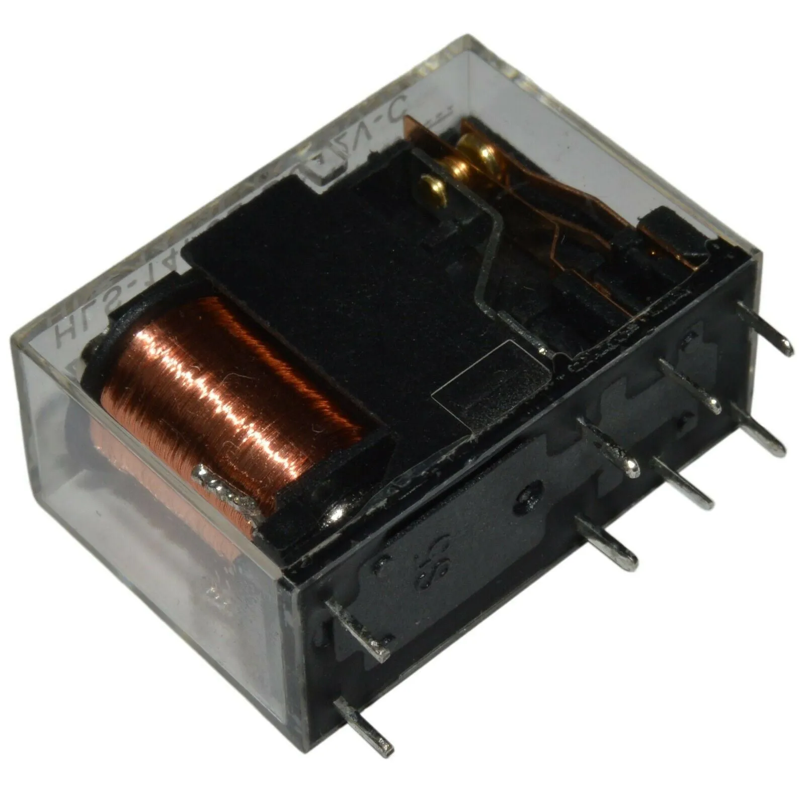 12V 5A Single Contact Relay DIP, 270 Ohms Coil Resistance, Clear, HLS-14F3L-DC12V-C