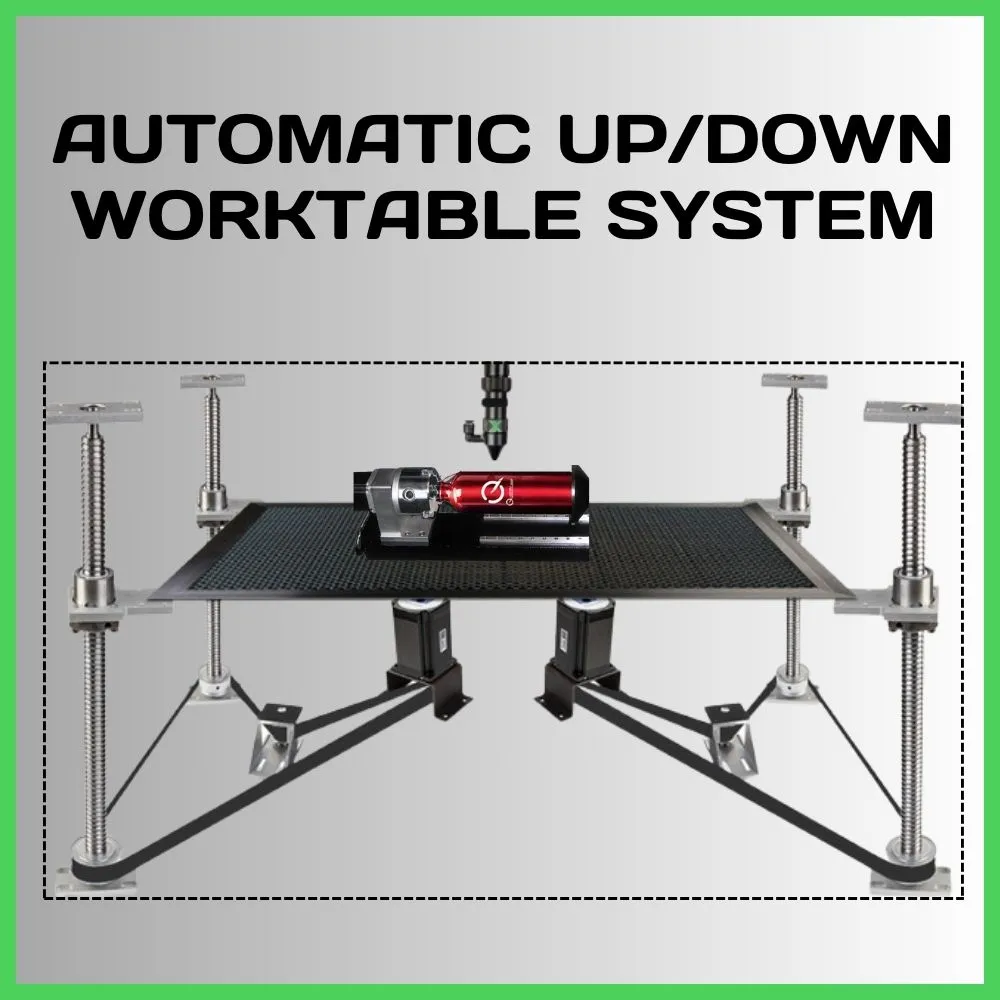 24 x 16, 36 x 24, 51 x 36 inches Up/Down worktable CO2 Cutting & Engraving machine FlexMax Laser PRO-K Series