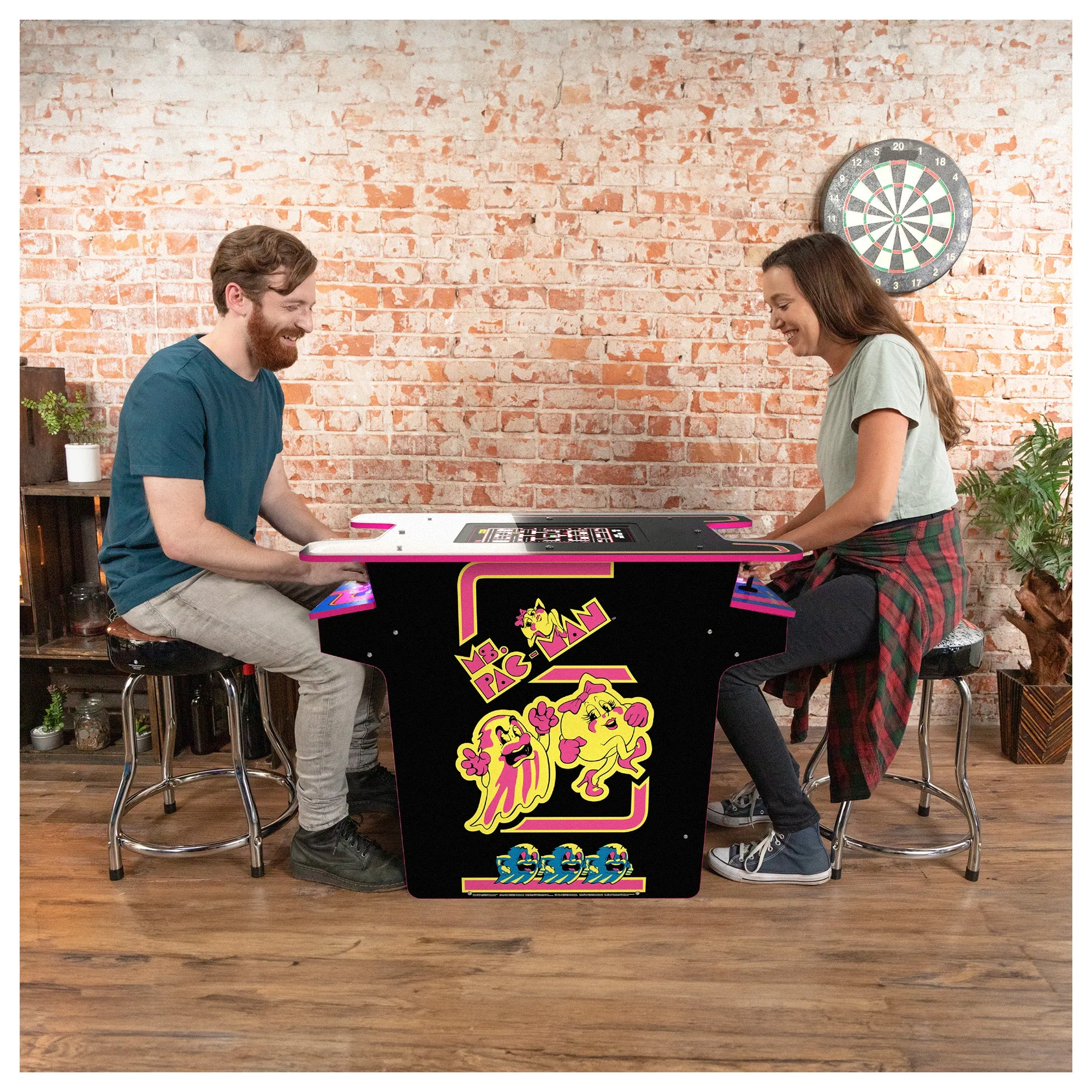 Arcade1UP Ms.PAC-MAN Head-to-Head 12 in 1 Arcade Table, Black Series (For Parts)