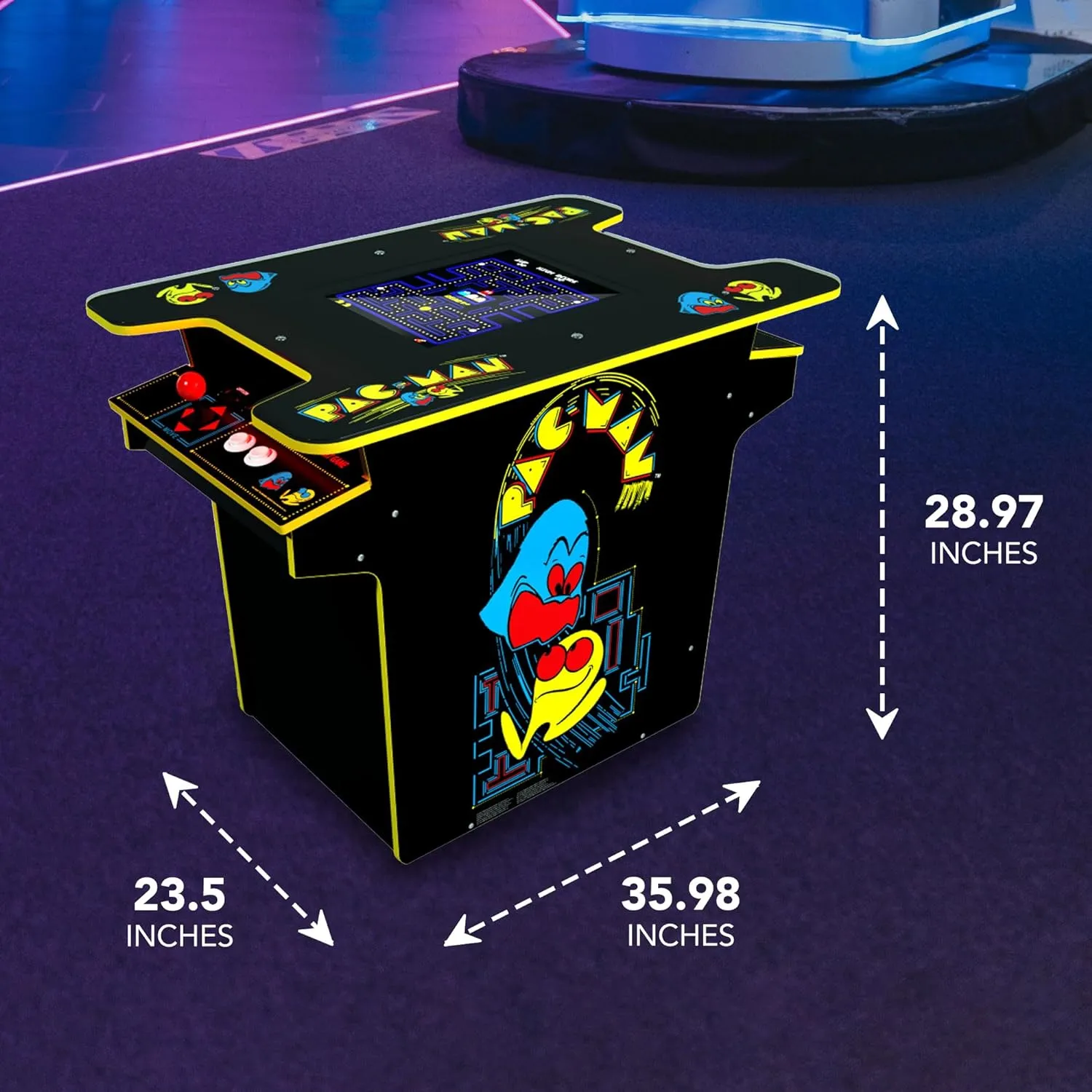 Arcade1Up PAC-MAN Head-to-Head Arcade Table with 12 Games, Multiplayer Control Panel, & 17-Inch Color LCD Screen, Black Series Edition