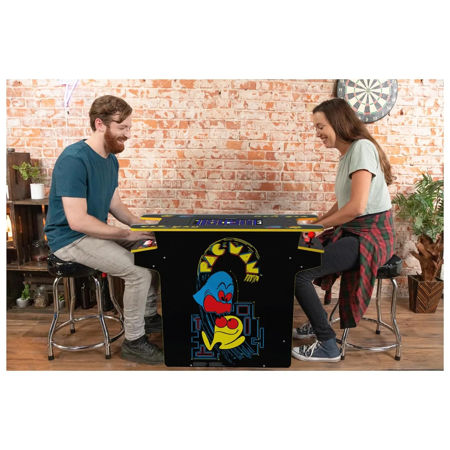 Arcade1Up PAC-MAN Head-to-Head Arcade Table with 12 Games, Multiplayer Control Panel, & 17-Inch Color LCD Screen, Black Series Edition