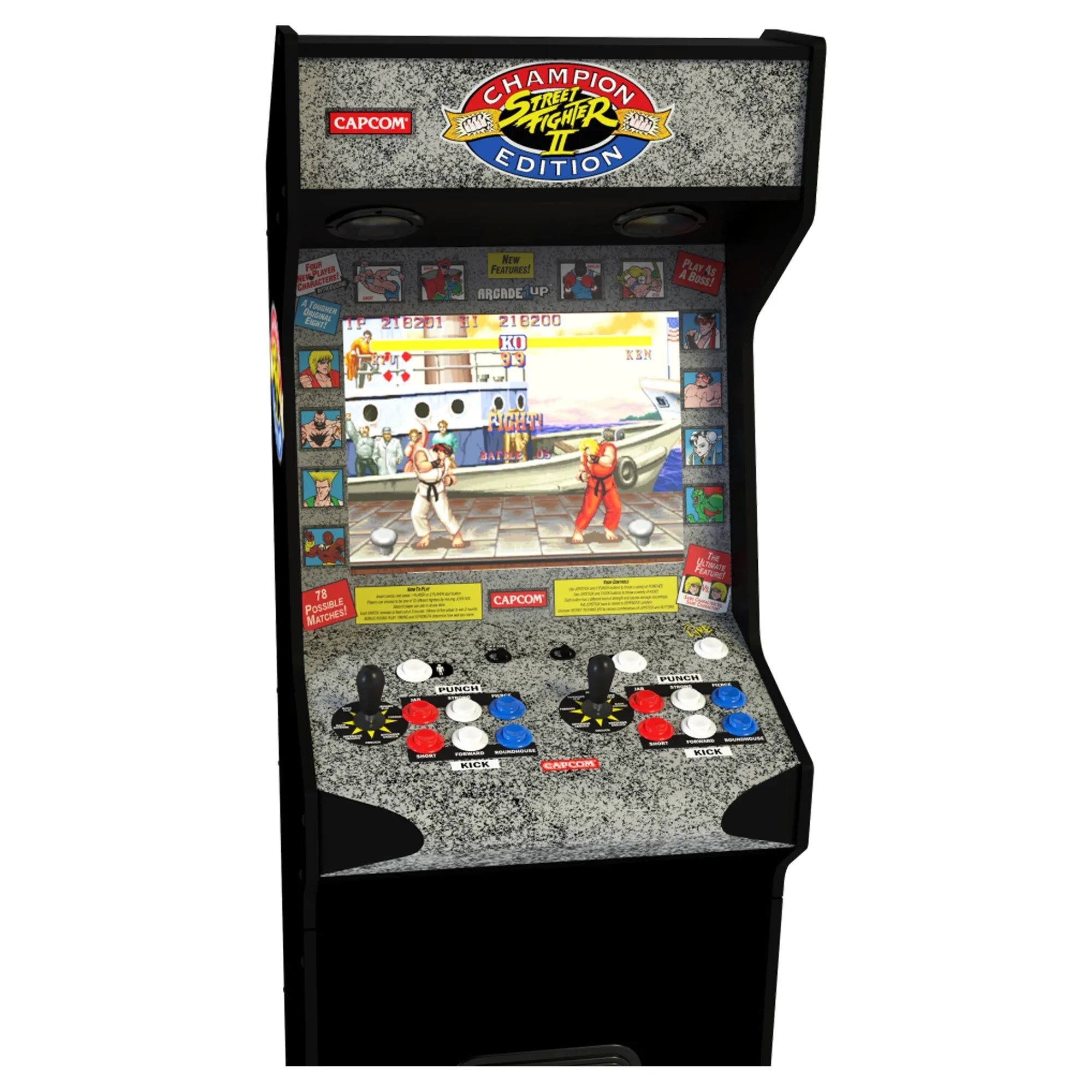 Deluxe Arcade1Up Street Fighter II Champion Edition 5ft Stand-Up Arcade Cabinet Machine