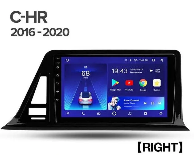 Car Dealz 10.2" Android 10.0 For Toyota C-HR CHR 2016 - 2020 Right hand Drive Head Unit In Dash Plus OEM Fascia