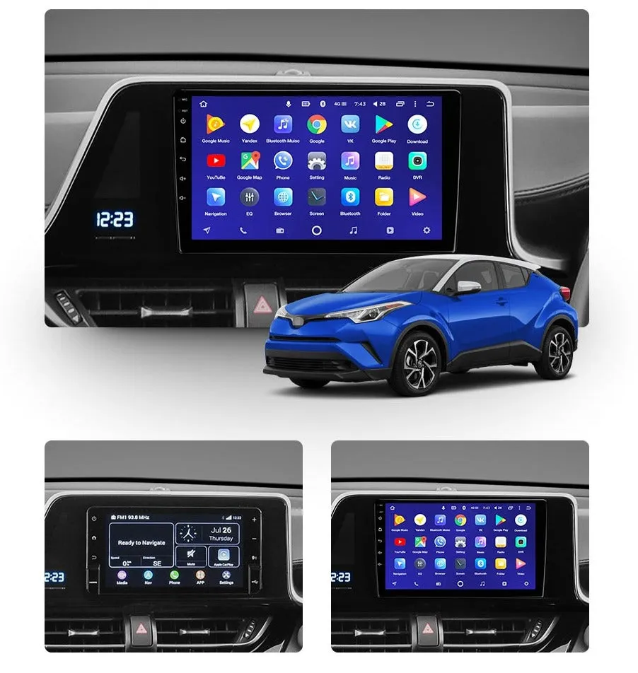 Car Dealz 10.2" Android 10.0 For Toyota C-HR CHR 2016 - 2020 Right hand Drive Head Unit In Dash Plus OEM Fascia