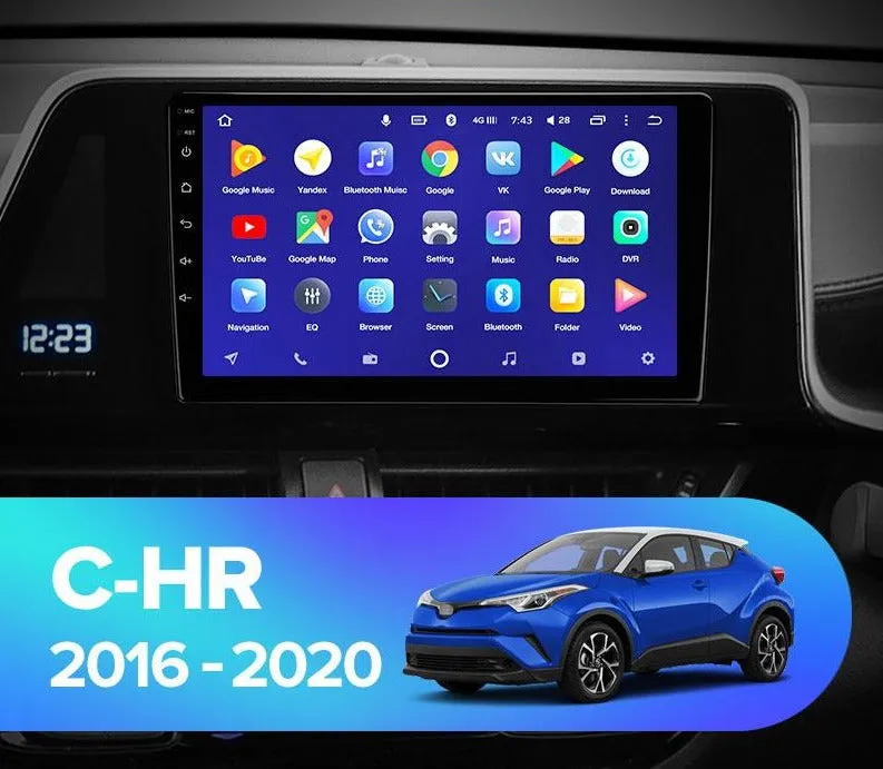 Car Dealz 10.2" Android 10.0 For Toyota C-HR CHR 2016 - 2020 Right hand Drive Head Unit In Dash Plus OEM Fascia