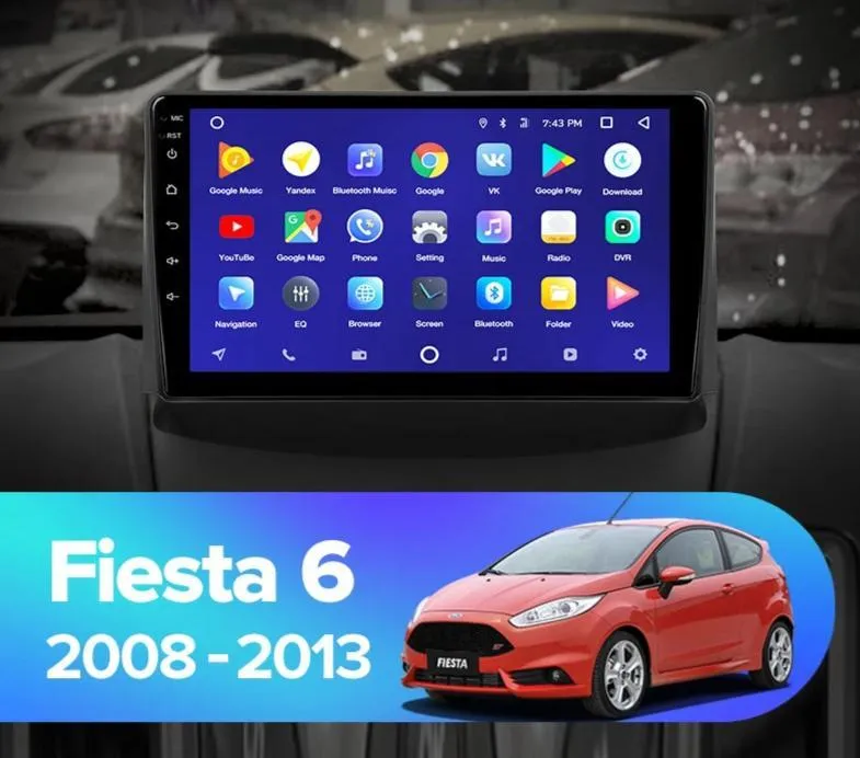 Car Dealz 10.2" Android 10.0 Ford Fiesta 6 Mk 6 2008-2013 w CAM In Dash Plus OEM Fascia