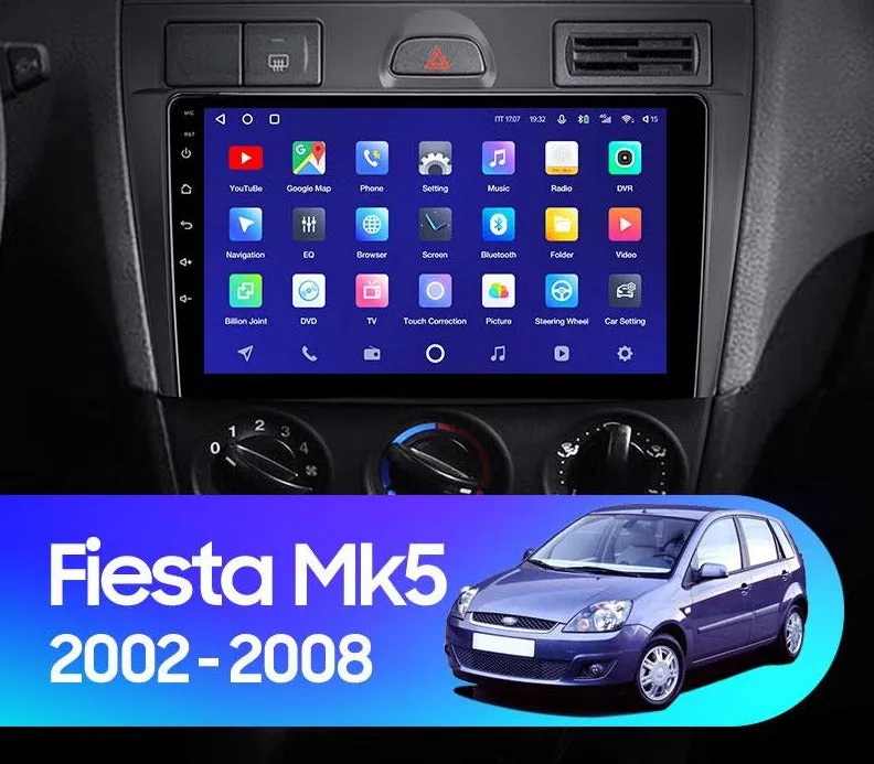 Car Dealz 10.2" Android 10.0 Ford Fiesta Mk VI 5 Mk5 2002 - 2008 In Dash Plus OEM Fascia