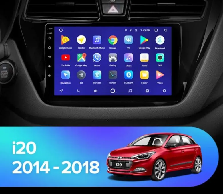 Car Dealz 10.2" Android 10.0 Hyundai I20 2 2014-2018 w CAM In Dash Plus OEM Fascia