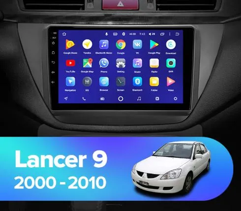 Car Dealz 10.2" Android 10.0 Mitsubishi Lancer 9 CS 2000 - 2010 In Dash Plus OEM Fascia