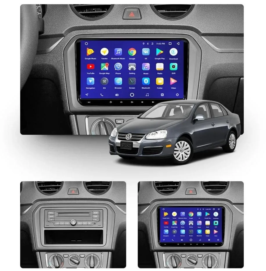 Car Dealz 9" Android 10.0 Volkswagen Jetta 5 2005-2010 w CAM In Dash Plus OEM Fascia