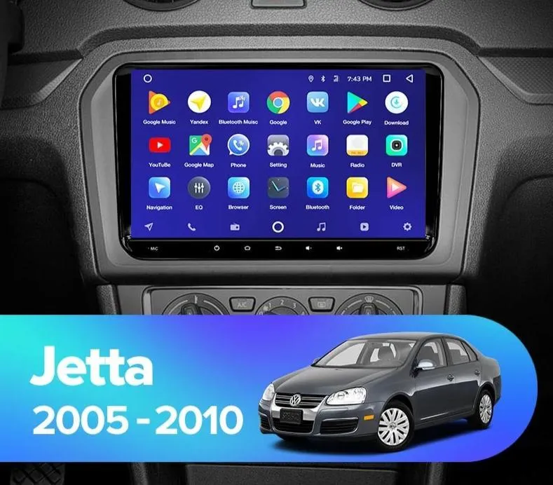 Car Dealz 9" Android 10.0 Volkswagen Jetta 5 2005-2010 w CAM In Dash Plus OEM Fascia