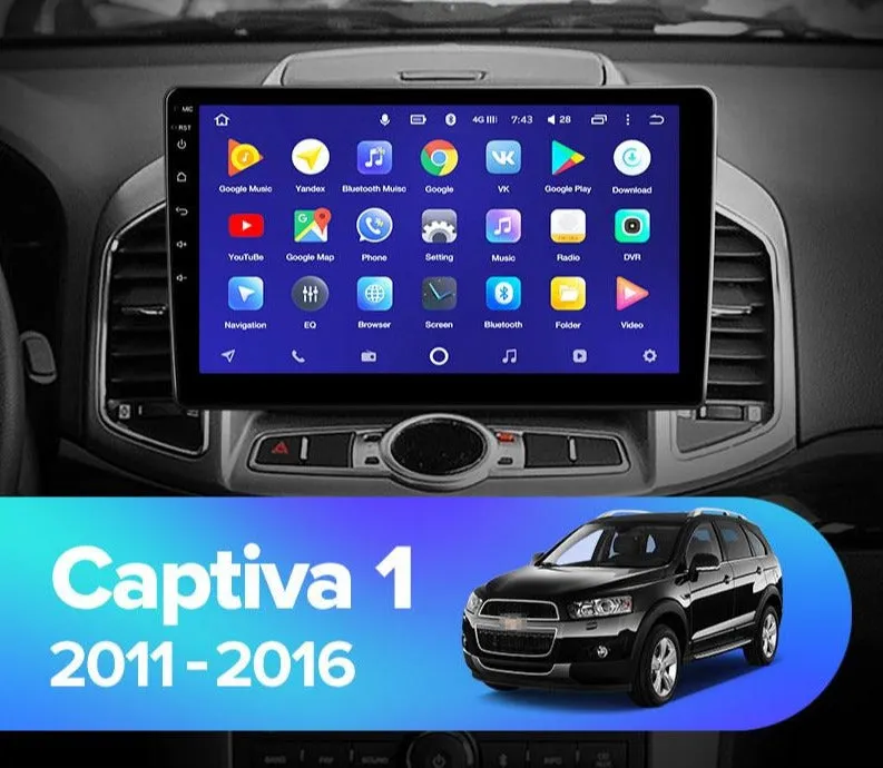 Car Dealz Premium Model 10.2" Android 10.0 For Chevrolet Holden Captiva 1 2011 - 2016 In Dash Plus OEM Fascia