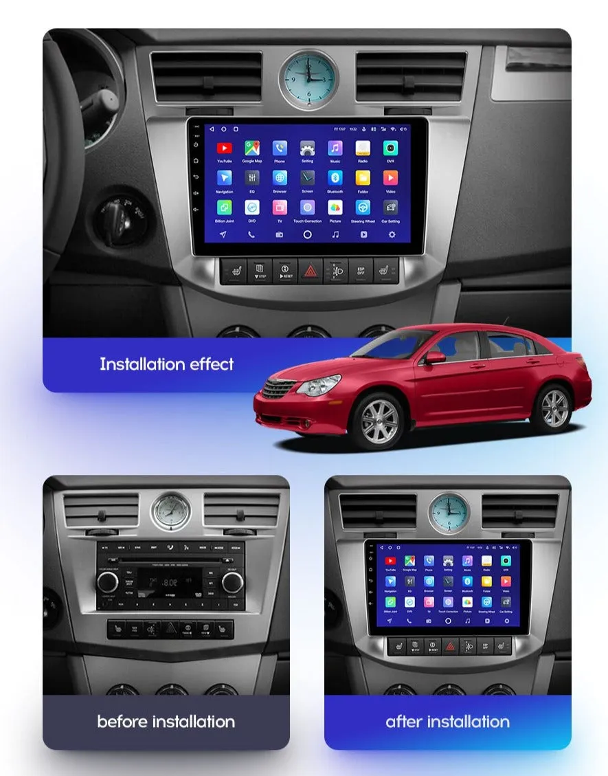 Car Dealz Premium Model 10.2" Android 10.0 For Chrysler Sebring 3 JS 2006 - 2010 In Dash Plus OEM Fascia