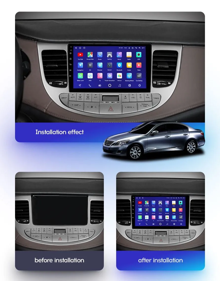 Car Dealz Premium Model 10.2" Android 10.0 For Hyundai Rohens Genesis 2008 - 2013 In Dash Plus OEM Fascia