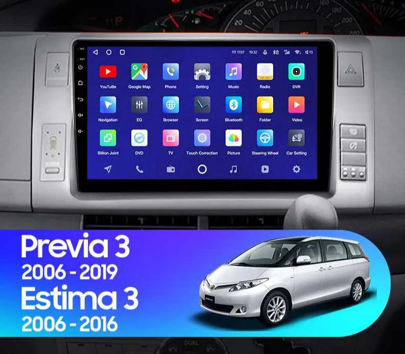 Car Dealz Premium Model 10.2" Android 10.0 For Toyota Previa XR50 3 III 2006-2019 Estima AHR20 XR50 3 III 2006-2016 GPS Bluetooth Car Player Navigation Radio Stereo DVD Head Unit In Dash Plus OEM Fascia