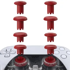 eXtremeRate ThumbsGear V3 Interchangeable Ergonomic Thumbsticks for PS5 Controller, Replacement Analog Thumb Sticks for PS4 Controller - 4 Height Adjustable Convex & Concave Grip Joysticks - Carmine Red - NNFPFM004