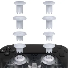 eXtremeRate ThumbsGear V3 Interchangeable Ergonomic Thumbsticks for PS5 Controller, Replacement Analog Thumb Sticks for PS4 Controller - 4 Height Adjustable Convex & Concave Grip Joysticks - Original White - NNFPFM002