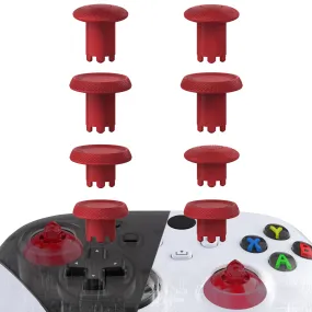 eXtremeRate ThumbsGear V3 Interchangeable Thumbsticks for Xbox Core Controller, 4 Height Adjustable Convex and Concave Grip Joysticks for Xbox One S/X/Elite, for Nintendo Switch Pro Controller - Carmine Red - VRVX3M004