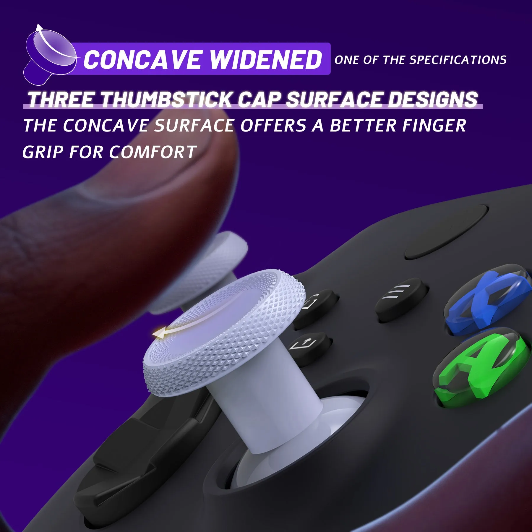 eXtremeRate ThumbsGear V3 Interchangeable Thumbsticks for Xbox Core Controller, 4 Height Adjustable Convex and Concave Grip Joysticks for Xbox One S/X/Elite, for Nintendo Switch Pro Controller - Original White - VRVX3M002