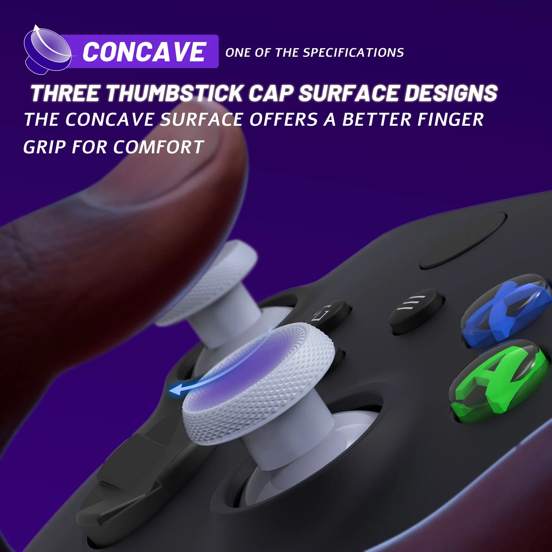 eXtremeRate ThumbsGear V3 Interchangeable Thumbsticks for Xbox Core Controller, 4 Height Adjustable Convex and Concave Grip Joysticks for Xbox One S/X/Elite, for Nintendo Switch Pro Controller - Original White - VRVX3M002