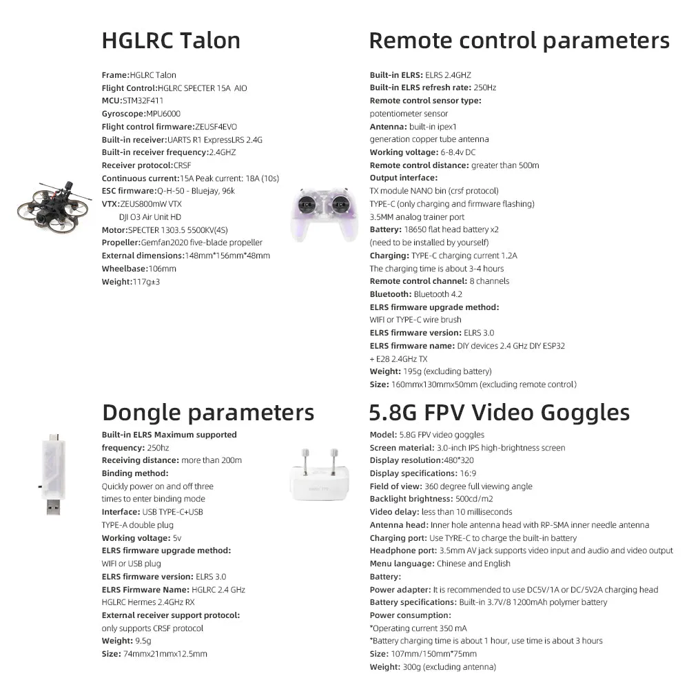 HGLRC Talon 2-inch entry-level RTF Set