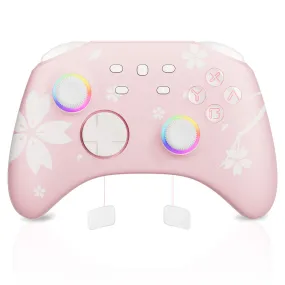 Mytrix Pro Wireless Controller Sakura Pink, Bluetooth Controller with Programmable, Compatible with Nintendo Switch, Windows PC, iOS, Android, and Steam/Steam Deck