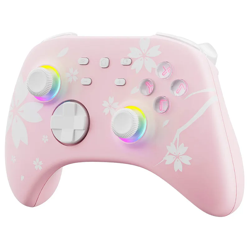 Mytrix Wireless Pro Controller Sakura Pink, Bluetooth Controller with Programmable