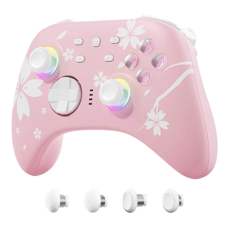 Mytrix Wireless Pro Controller Sakura Pink, Bluetooth Controller with Programmable