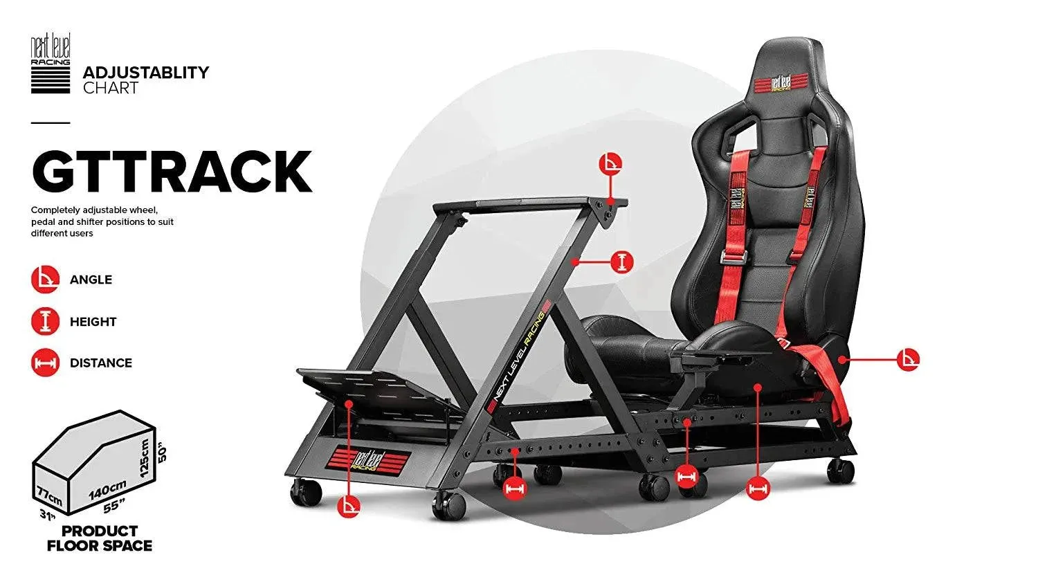 Next Level Racing GTtrack Racing Simulator Cockpit (NLR-S009)