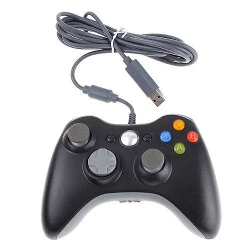 Wired Xbox 360 USB Game Pad Joysticks Controller For xBox 360 or PC Black