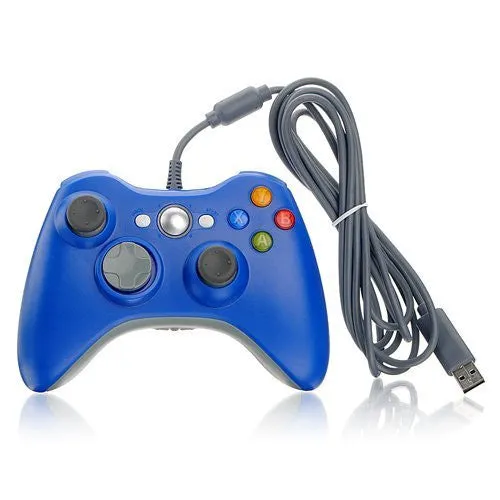 Wired Xbox 360 USB Game Pad Joysticks Controller For xBox 360 or PC Blue