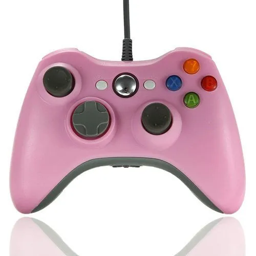 Wired Xbox 360 USB Game Pad Joysticks Controller For xBox 360 or PC Pink