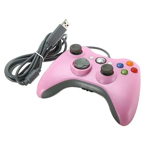 Wired Xbox 360 USB Game Pad Joysticks Controller For xBox 360 or PC Pink